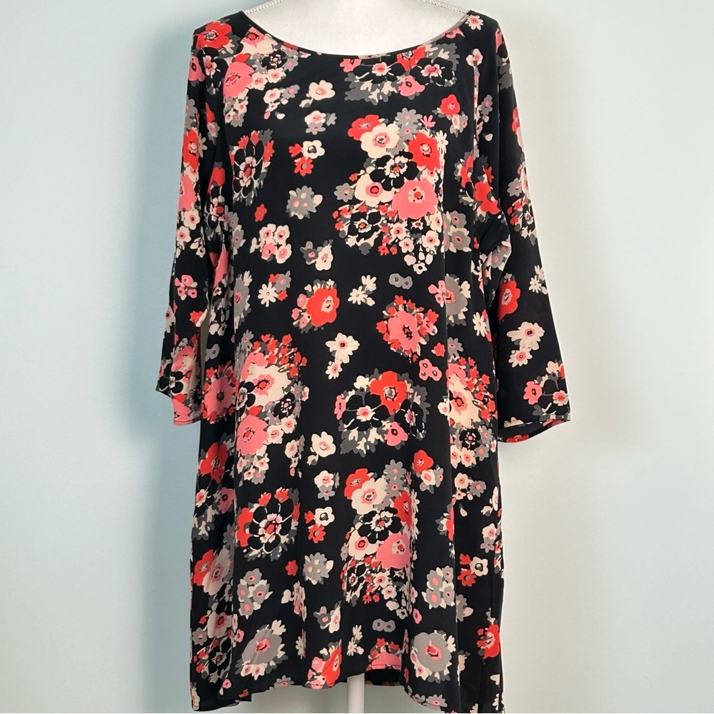 Joie Silk Black Floral Shift Dress